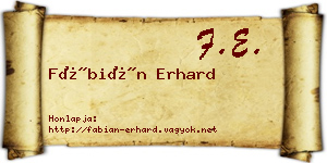 Fábián Erhard névjegykártya